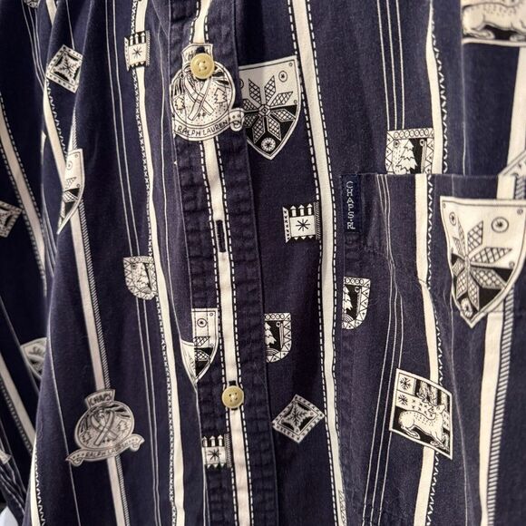 Chaps Ralph Lauren ski racing size medium 100% cotton button down‎ shirt - Picture 2 of 3